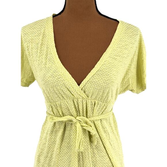 J. Crew Babydoll Blouse in Green with White Polka Dots – Size Medium - Picture 2 of 8